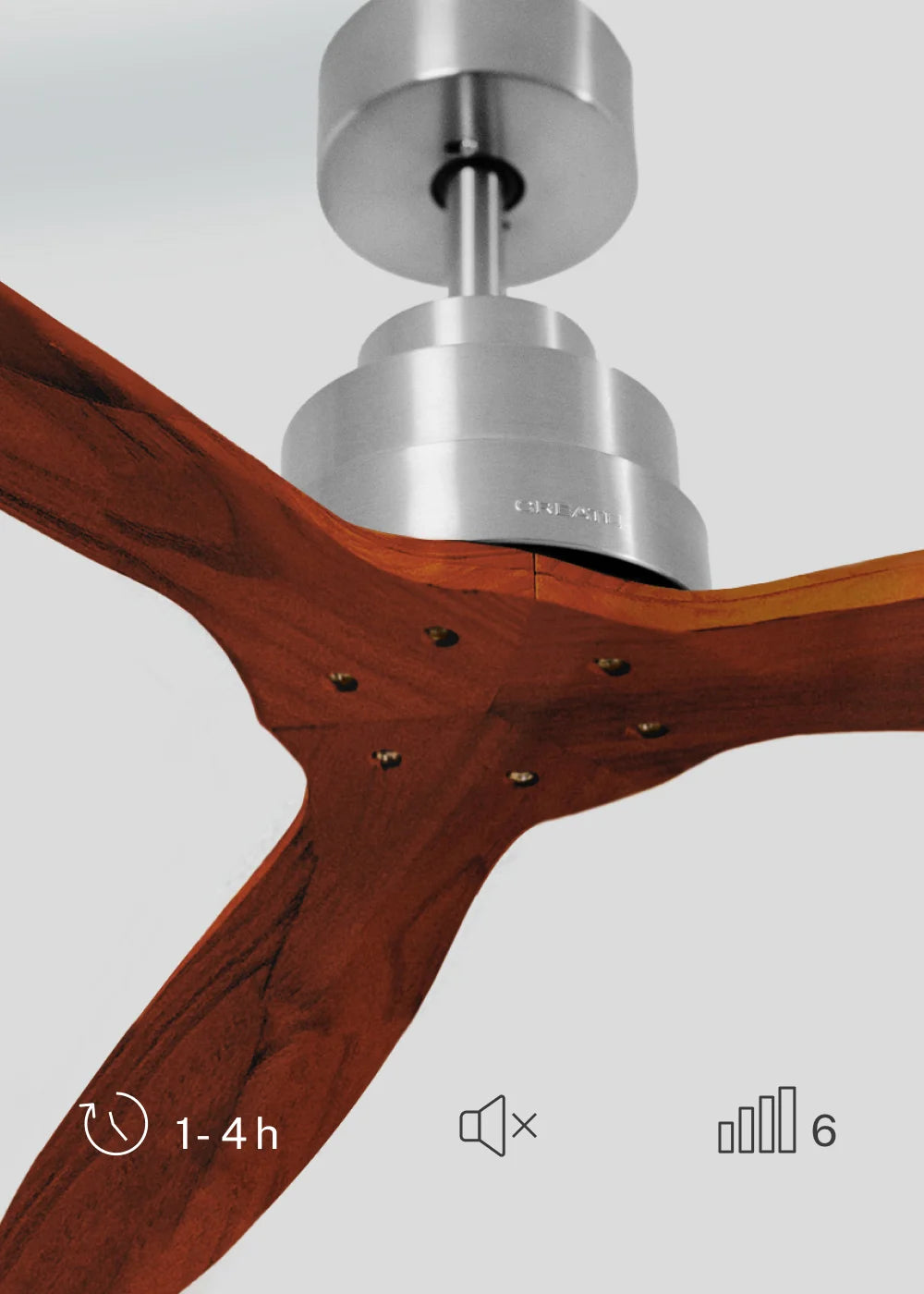 CREATE WIND STYLANCE M - Ventilateur de plafond 40W silencieux 100% bois - Ø 132 cm sans eclaraige - [Classe énergétique F]