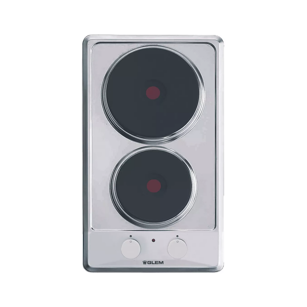 Domino électrique GLEM GT320IX - 2 Foyers - Acier inoxydable