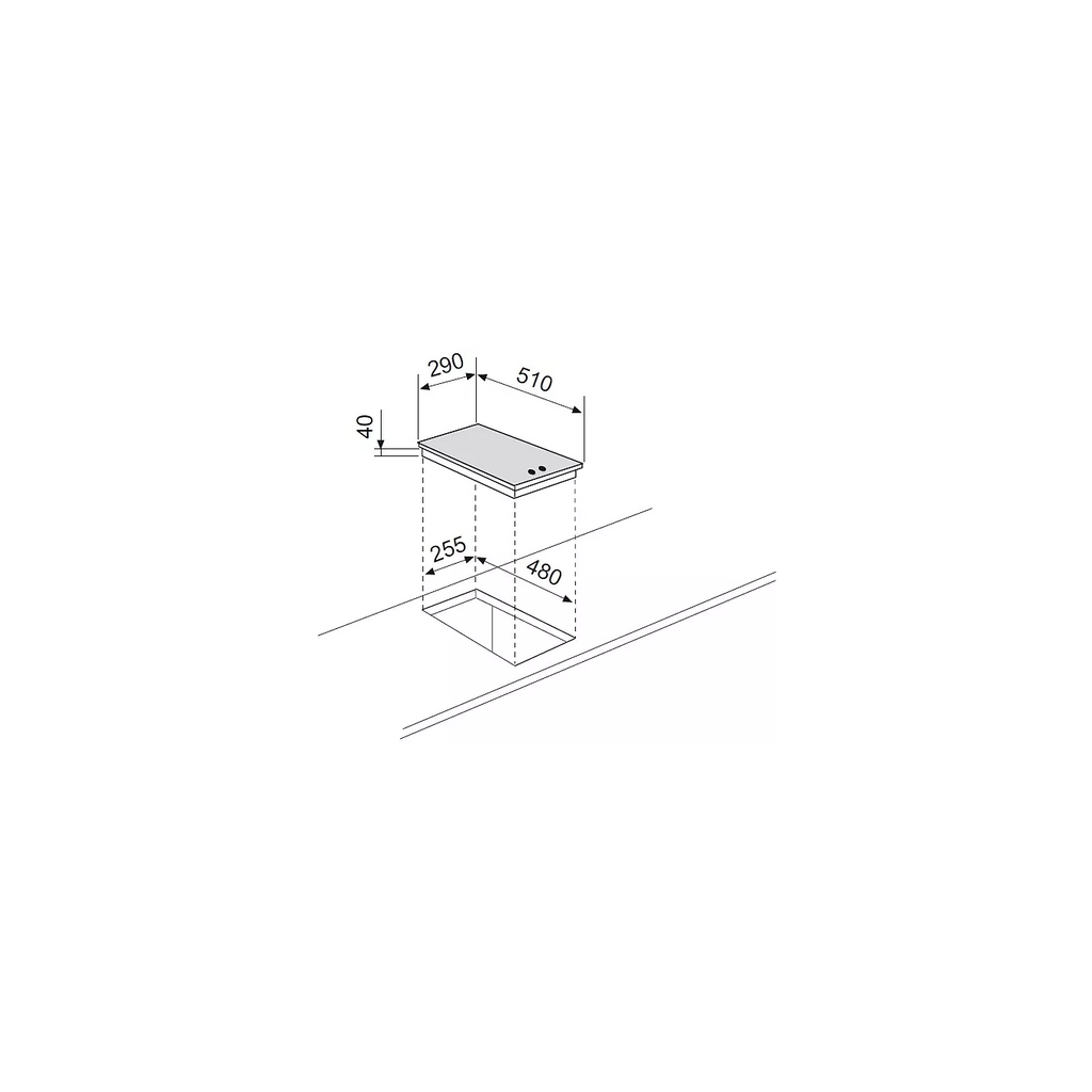 Domino électrique GLEM GT320IX - 2 Foyers - Acier inoxydable