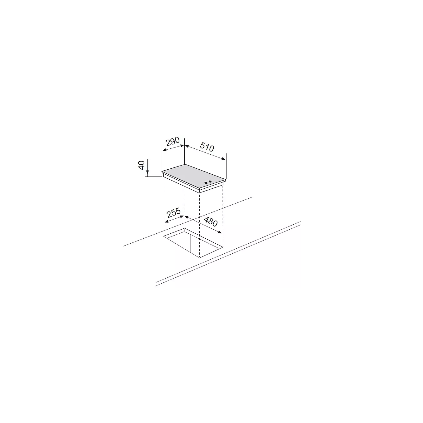 Domino électrique GLEM GT320IX - 2 Foyers - Acier inoxydable