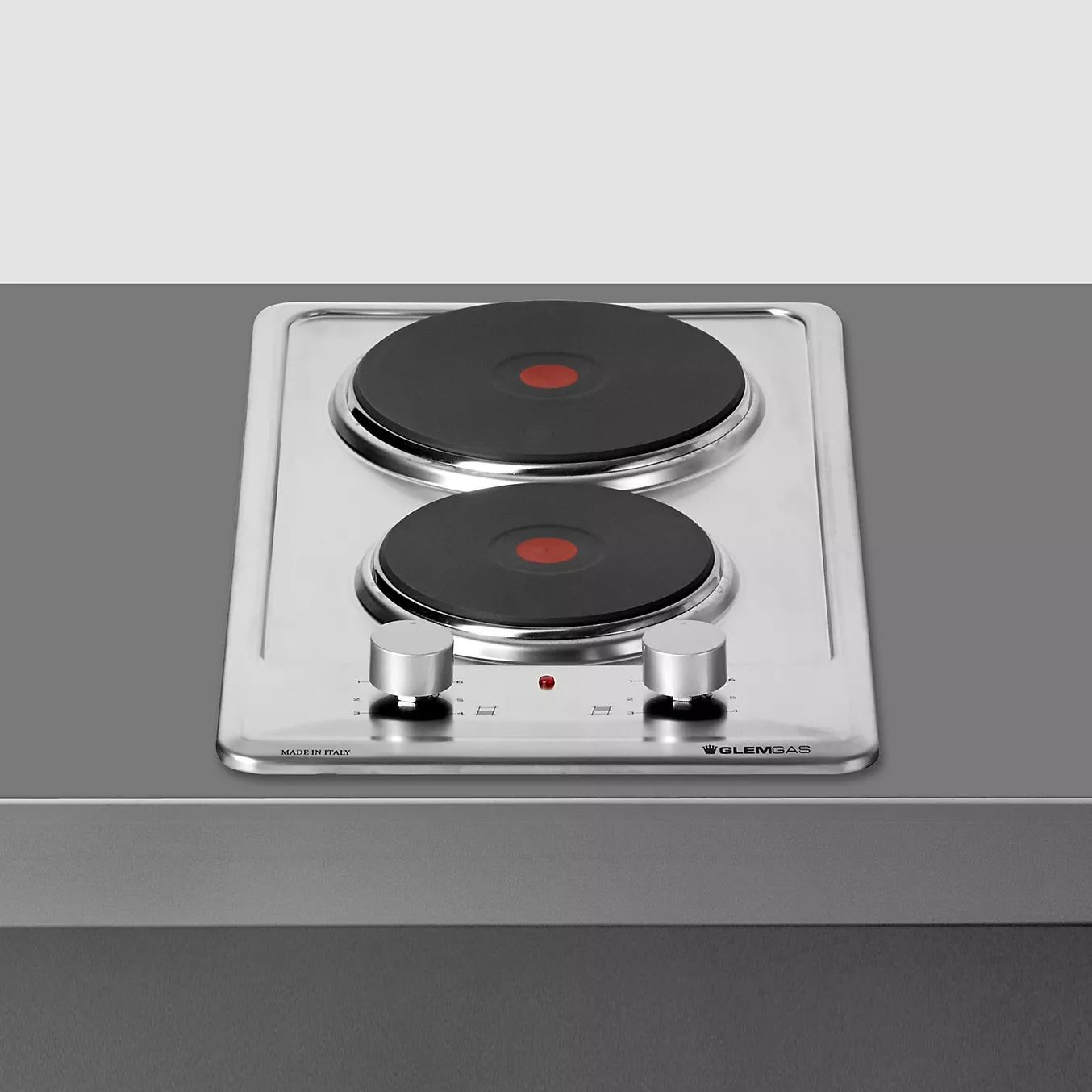 Domino électrique GLEM GT320IX - 2 Foyers - Acier inoxydable