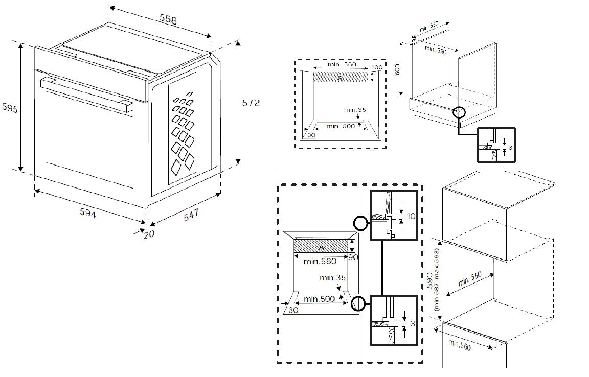 Four électrique encastrable BEKO BBIE12100XD - 66L - Acier Inoxydable Noir