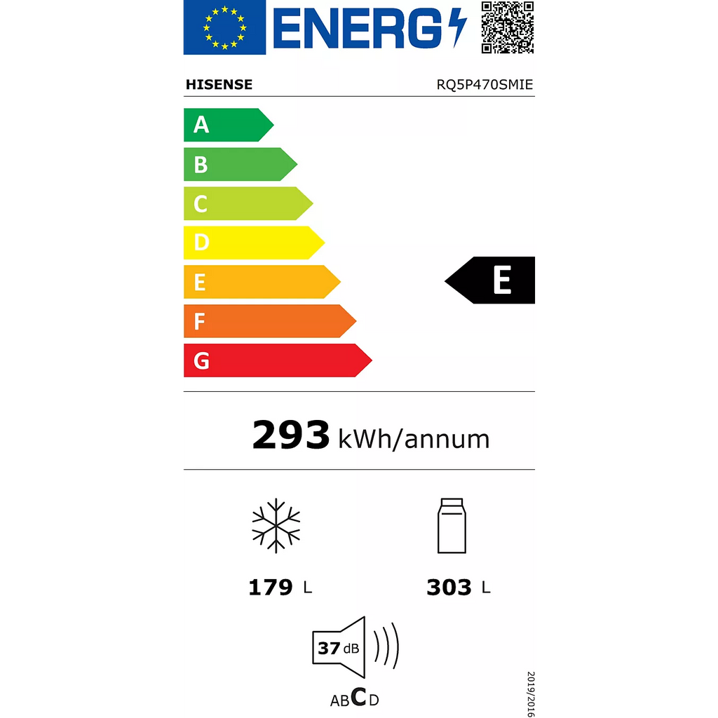 Réfrigérateur 4 portes connecté HISENSE RQ5P470SMIE 482L