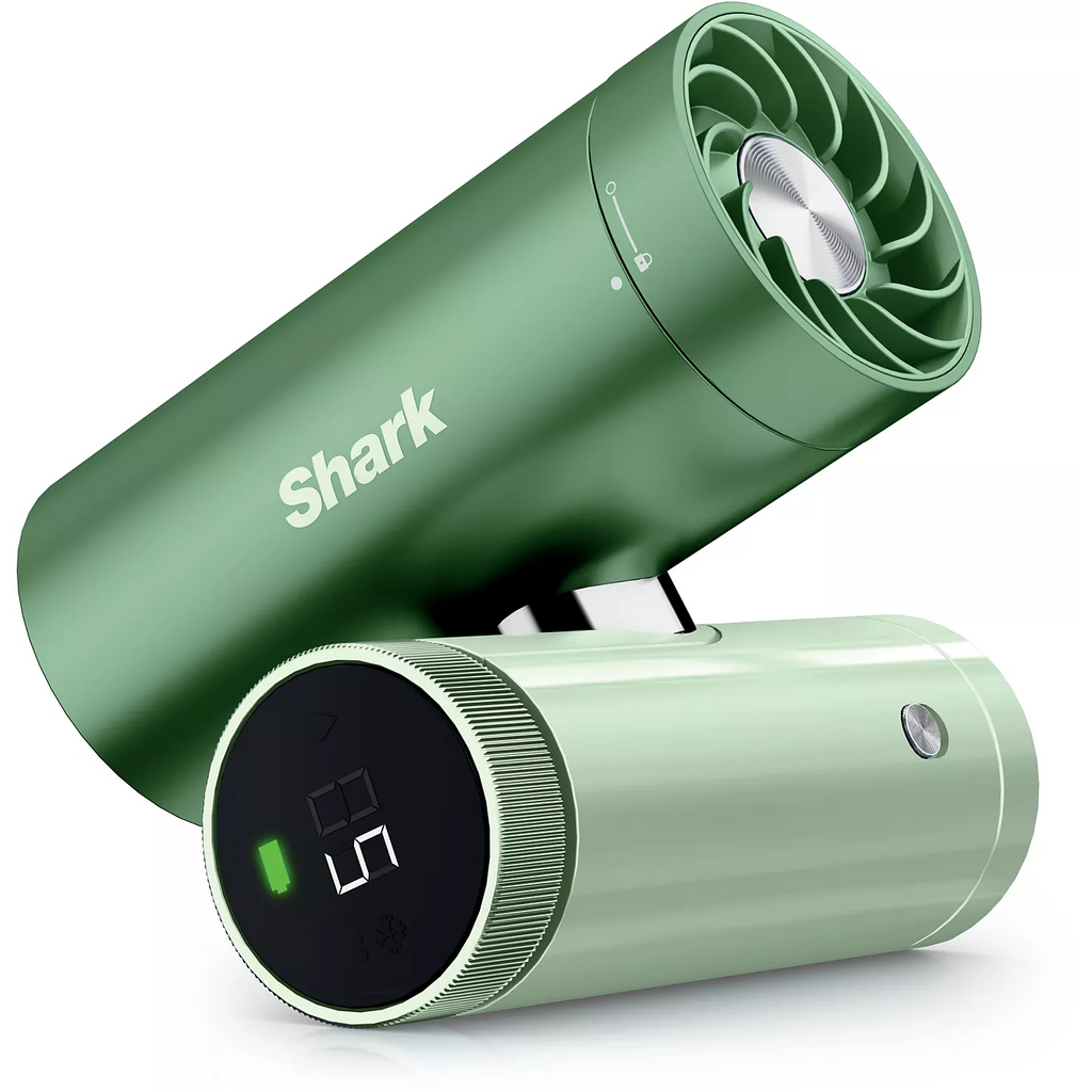 SHARK ChillPill (FA022EUGN) Vert - Système 3-en-1 Ventilateur, Brumisateur & Refroidissant avec étui de voyage